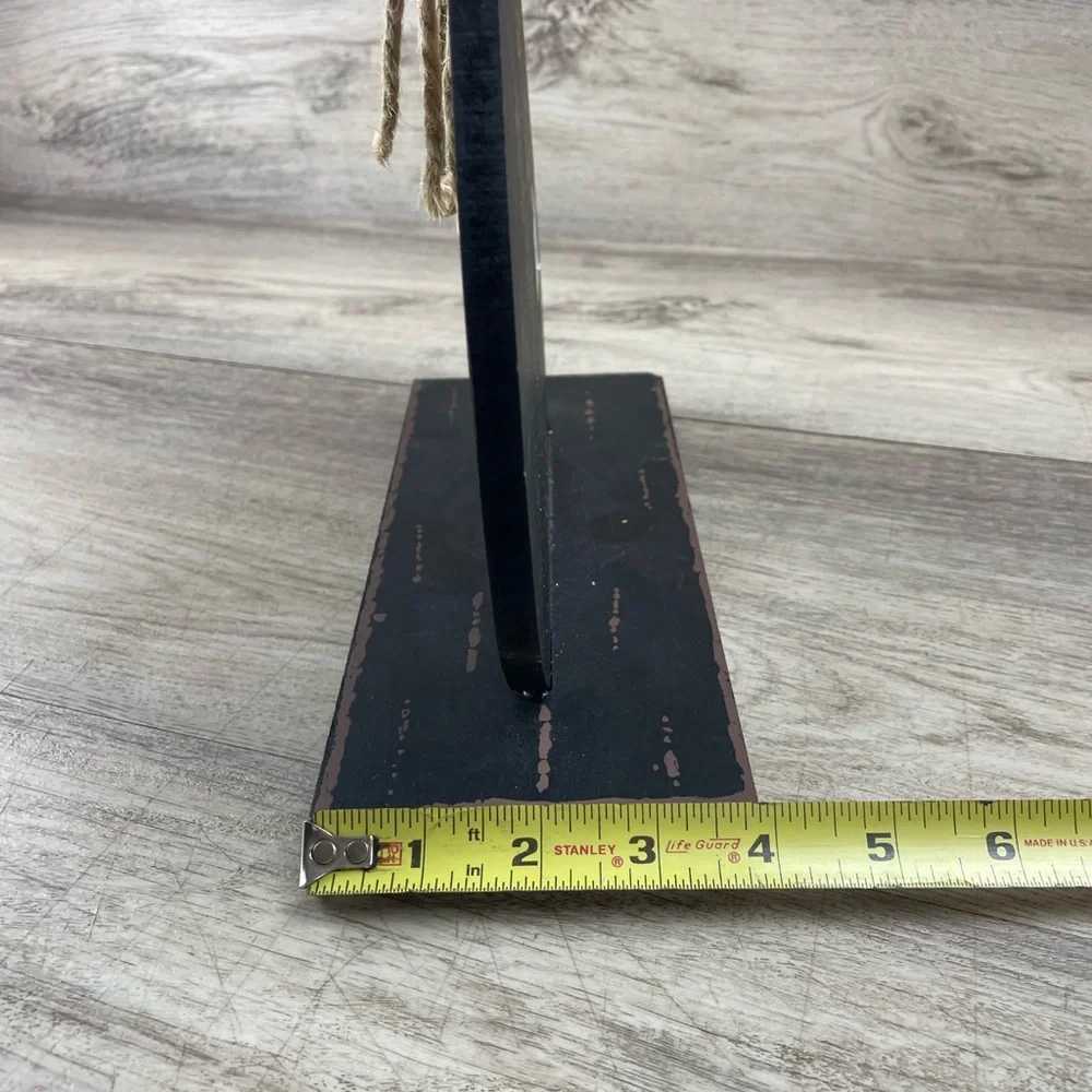 Halloween Decor Wooden Floor Sign The Witch Is In Flying Bats Legs Cauldron 23”
